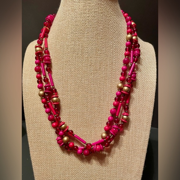 🍀 Tacoa Pink and Gold Beaded Necklace🍀 - Picture 6 of 6